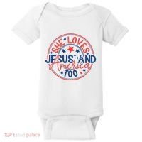 She Loves Jesus And America Too Baby Bodysuit thumb 0