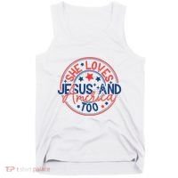 She Loves Jesus And America Too Tank Top thumb 0