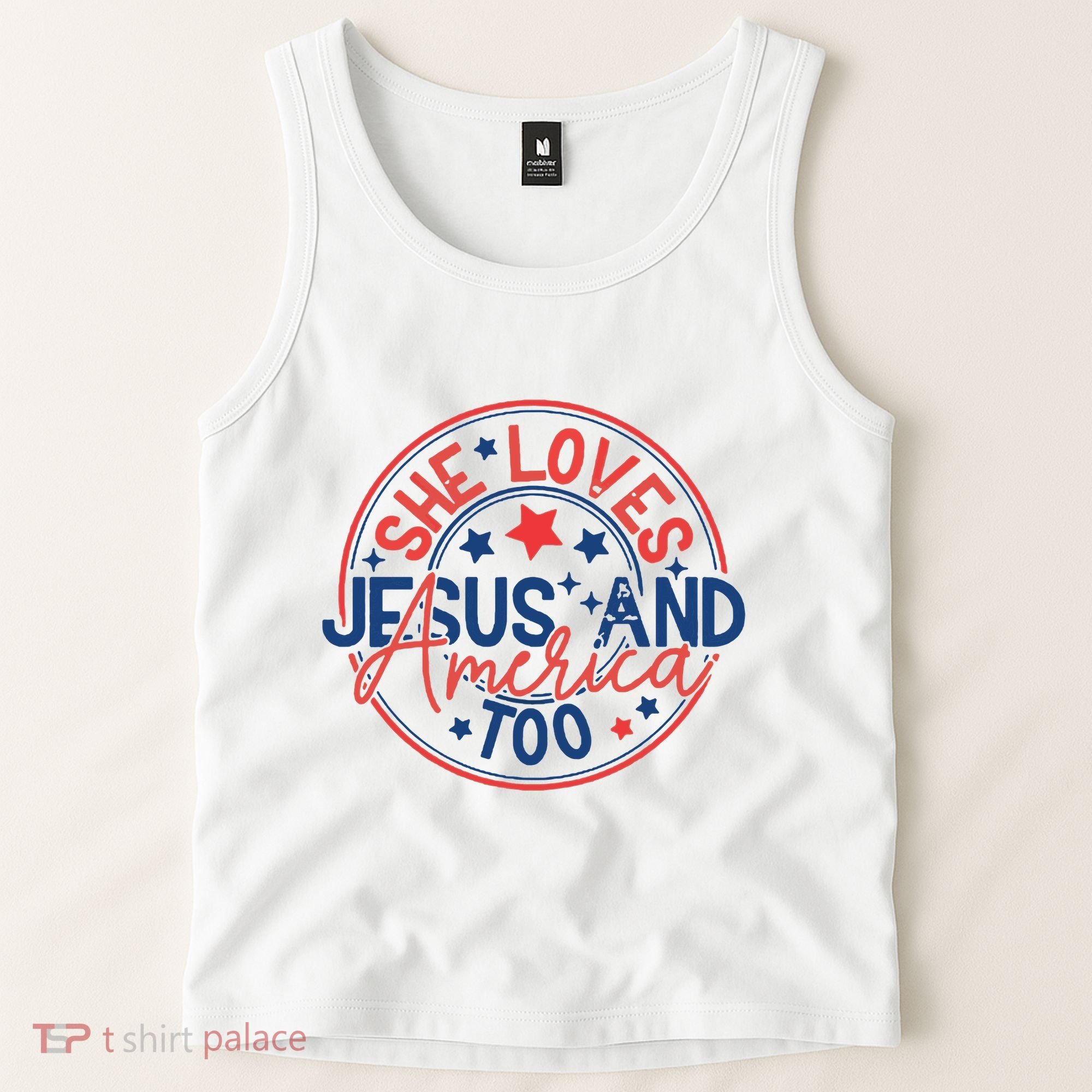 She Loves Jesus And America Too Tank Top