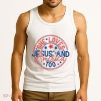 She Loves Jesus And America Too Tank Top thumb 3