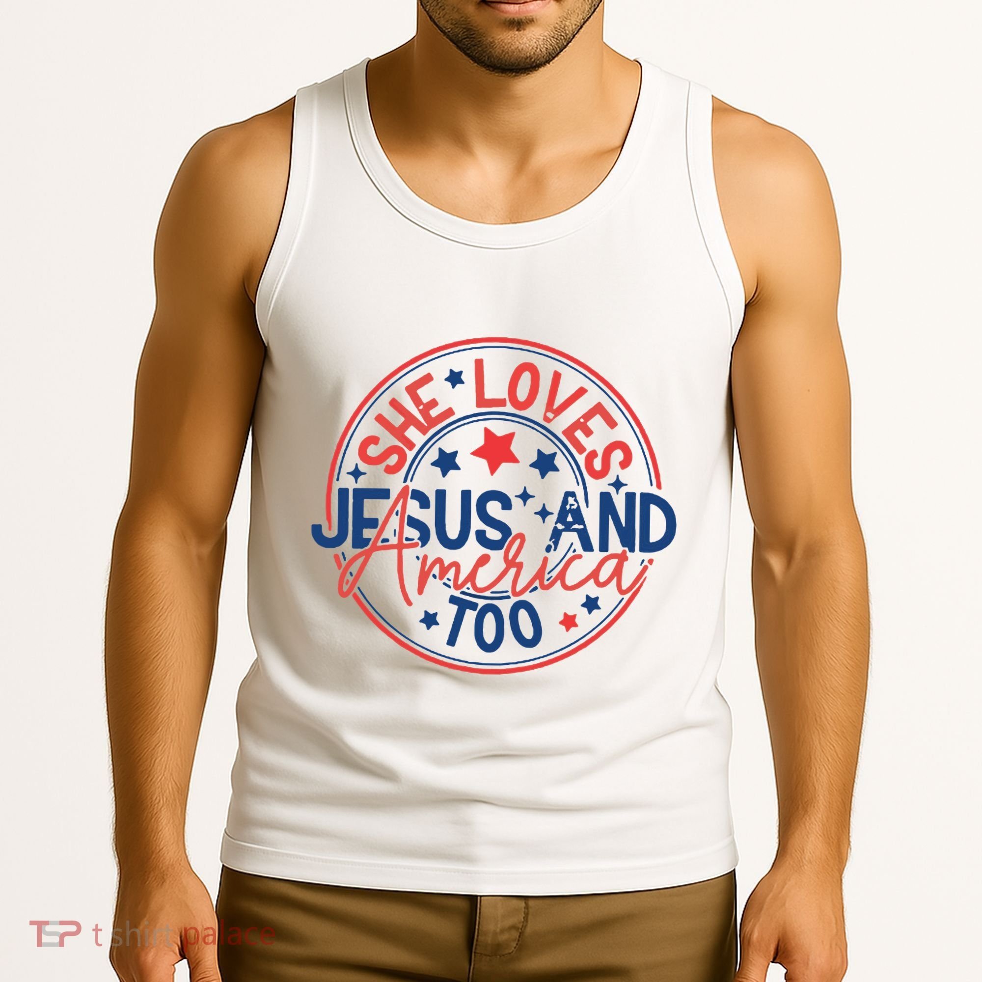 She Loves Jesus And America Too Tank Top