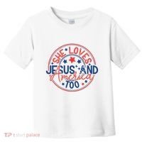 She Loves Jesus And America Too Toddler T-Shirt thumb 0