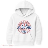 She Loves Jesus And America Too Kids Hoodie thumb 0