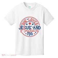She Loves Jesus And America Too Kids T-Shirt thumb 0