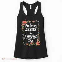 She Loves Jesus.And America Too 4th Of July Women's Tank Top thumb 0
