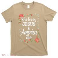 She Loves Jesus.And America Too 4th Of July T-Shirt thumb 0