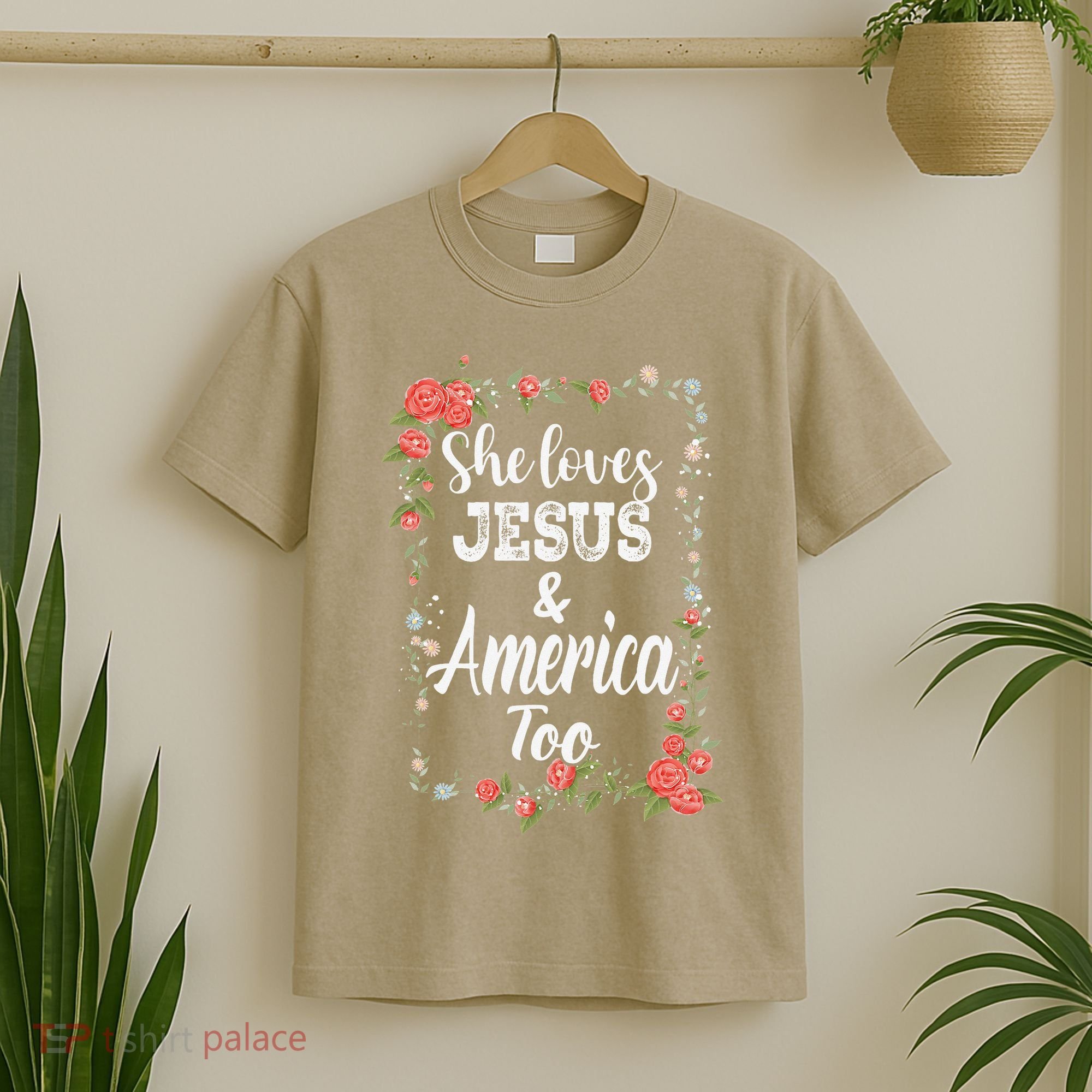 She Loves Jesus.And America Too 4th Of July T-Shirt