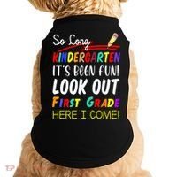 So Long Kindergarten Here I Come 1 Grade Graduation Fun Doggie Tank thumb 0