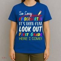 So Long Kindergarten Here I Come 1 Grade Graduation Fun T-Shirt thumb 4