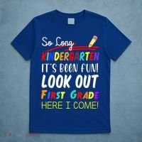 So Long Kindergarten Here I Come 1 Grade Graduation Fun T-Shirt thumb 5