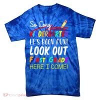 So Long Kindergarten Here I Come 1 Grade Graduation Fun Tie-Dye T-Shirt thumb 0