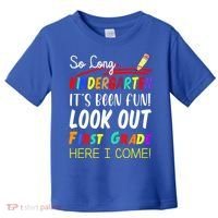 So Long Kindergarten Here I Come 1 Grade Graduation Fun Toddler T-Shirt thumb 0