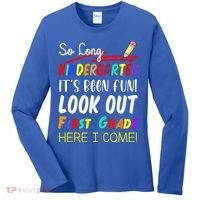 So Long Kindergarten Here I Come 1 Grade Graduation Fun Women's Long Sleeve Shirt thumb 0
