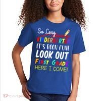 So Long Kindergarten Here I Come 1 Grade Graduation Fun Kids T-Shirt thumb 2