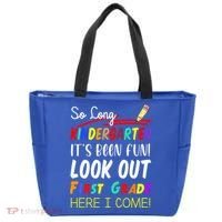 So Long Kindergarten Here I Come 1 Grade Graduation Fun Tote Bag thumb 0