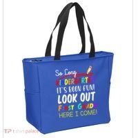 So Long Kindergarten Here I Come 1 Grade Graduation Fun Tote Bag thumb 2