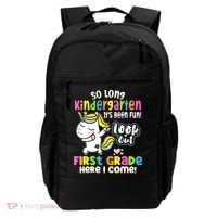 So Long Kindergarten First Grade Here I Come Back To School Cute Unicorn Backpack thumb 0