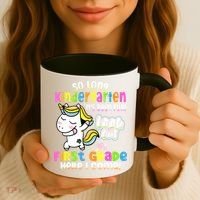 So Long Kindergarten First Grade Here I Come Back To School Cute Unicorn Coffee Mug thumb 3