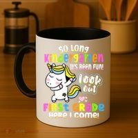 So Long Kindergarten First Grade Here I Come Back To School Cute Unicorn Coffee Mug thumb 4