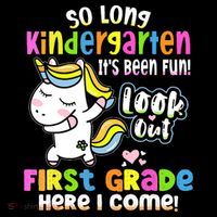So Long Kindergarten First Grade Here I Come Back To School Cute Unicorn Coffee Mug thumb 5
