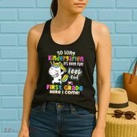 So Long Kindergarten First Grade Here I Come Back To School Cute Unicorn Women's Tank Top thumb 2