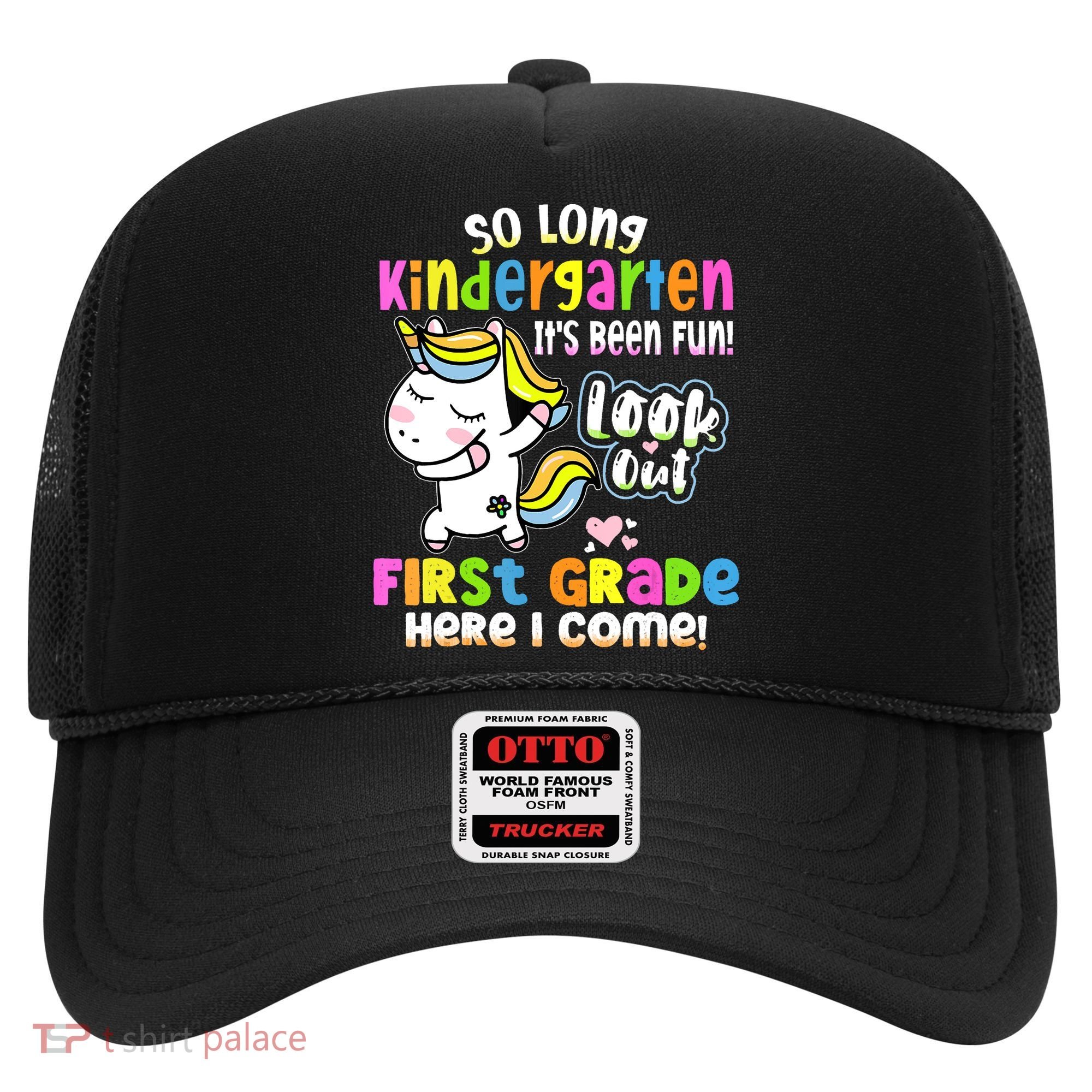 So Long Kindergarten First Grade Here I Come Back To School Cute Unicorn Hat