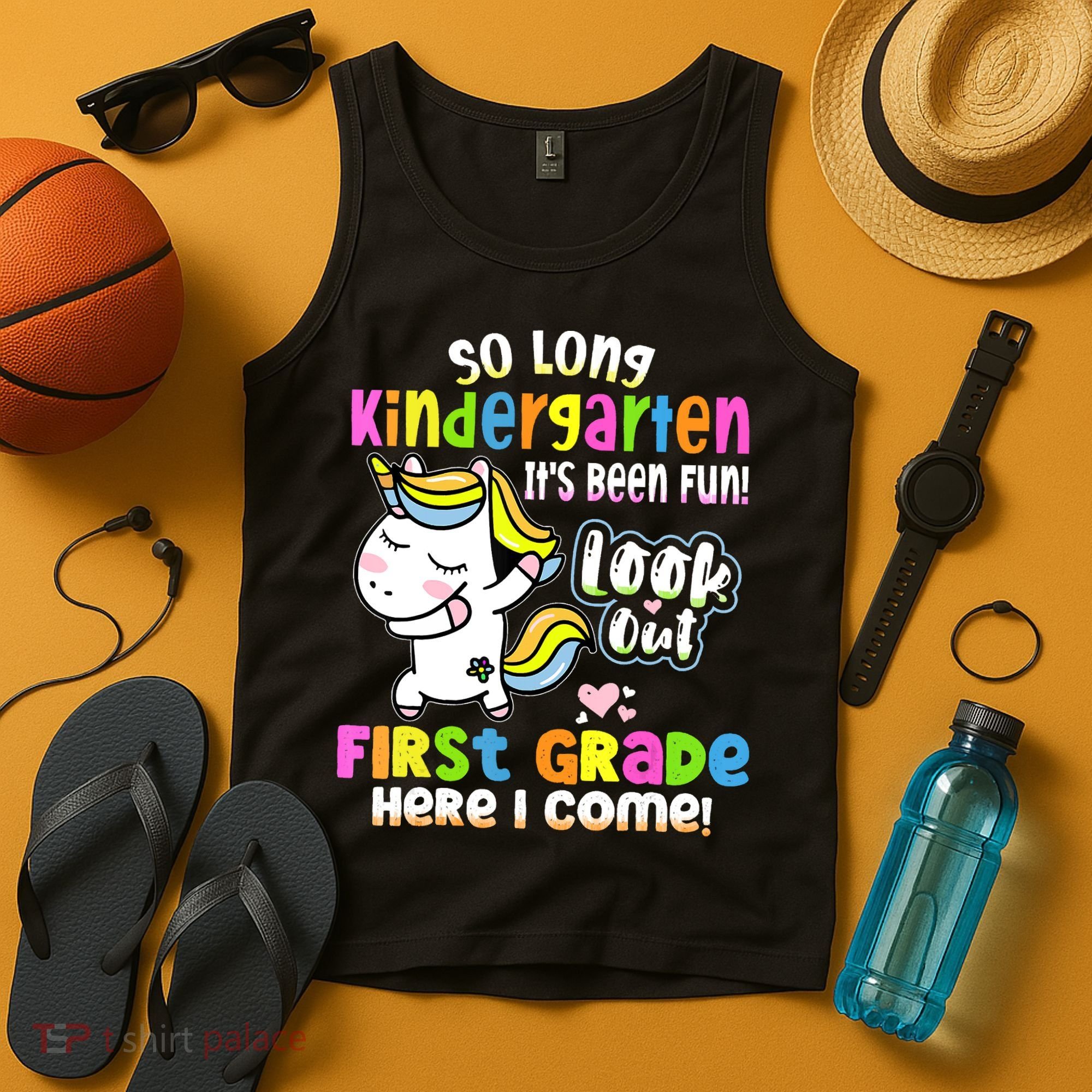So Long Kindergarten First Grade Here I Come Back To School Cute Unicorn Tank Top