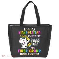 So Long Kindergarten First Grade Here I Come Back To School Cute Unicorn Tote Bag thumb 0