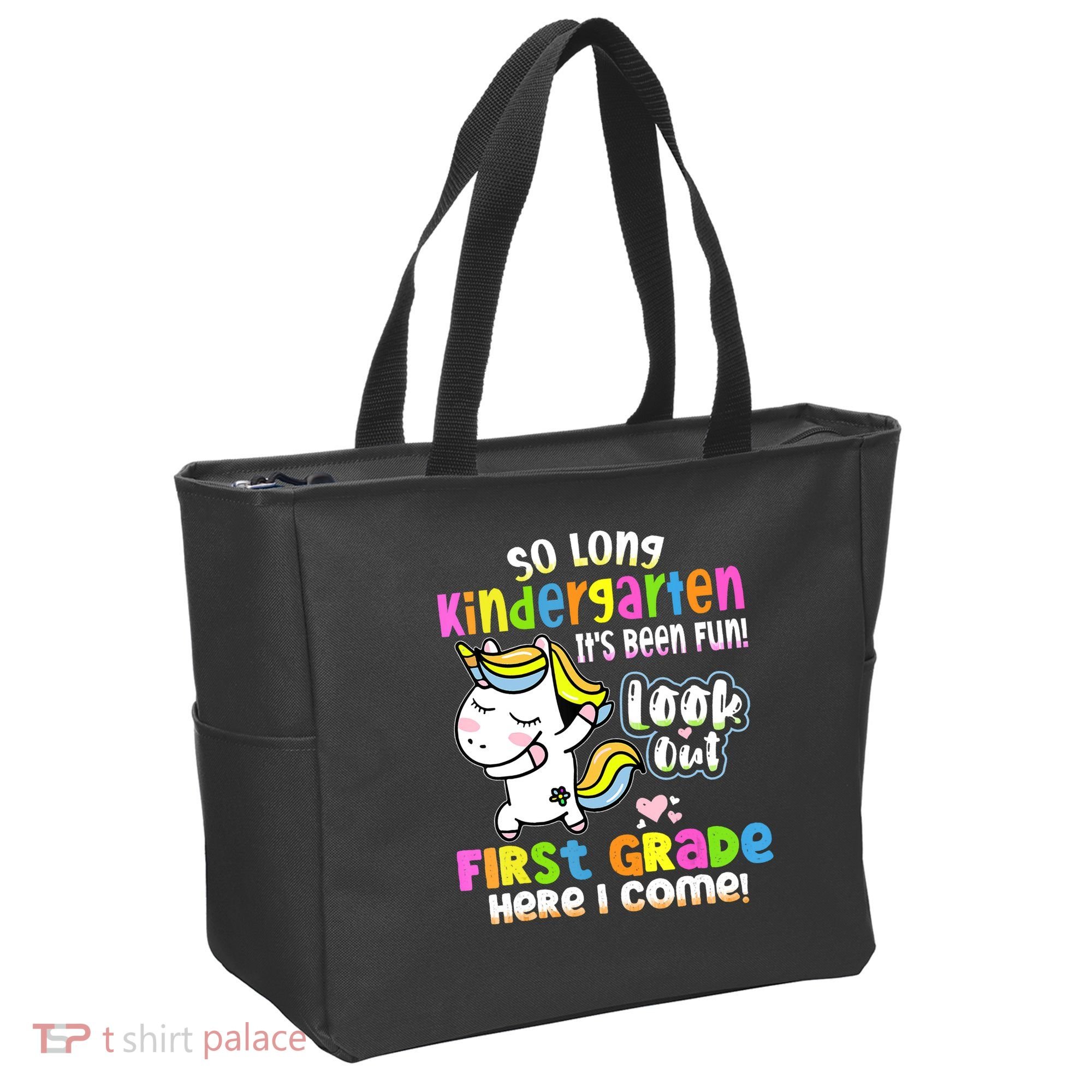 So Long Kindergarten First Grade Here I Come Back To School Cute Unicorn Tote Bag