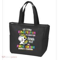So Long Kindergarten First Grade Here I Come Back To School Cute Unicorn Tote Bag thumb 3