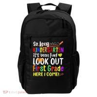 So Long Kindergarten Here I Come 1 Grade Graduation Fun Backpack thumb 0
