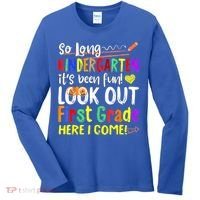 So Long Kindergarten Here I Come 1 Grade Graduation Fun Women's Long Sleeve Shirt thumb 0
