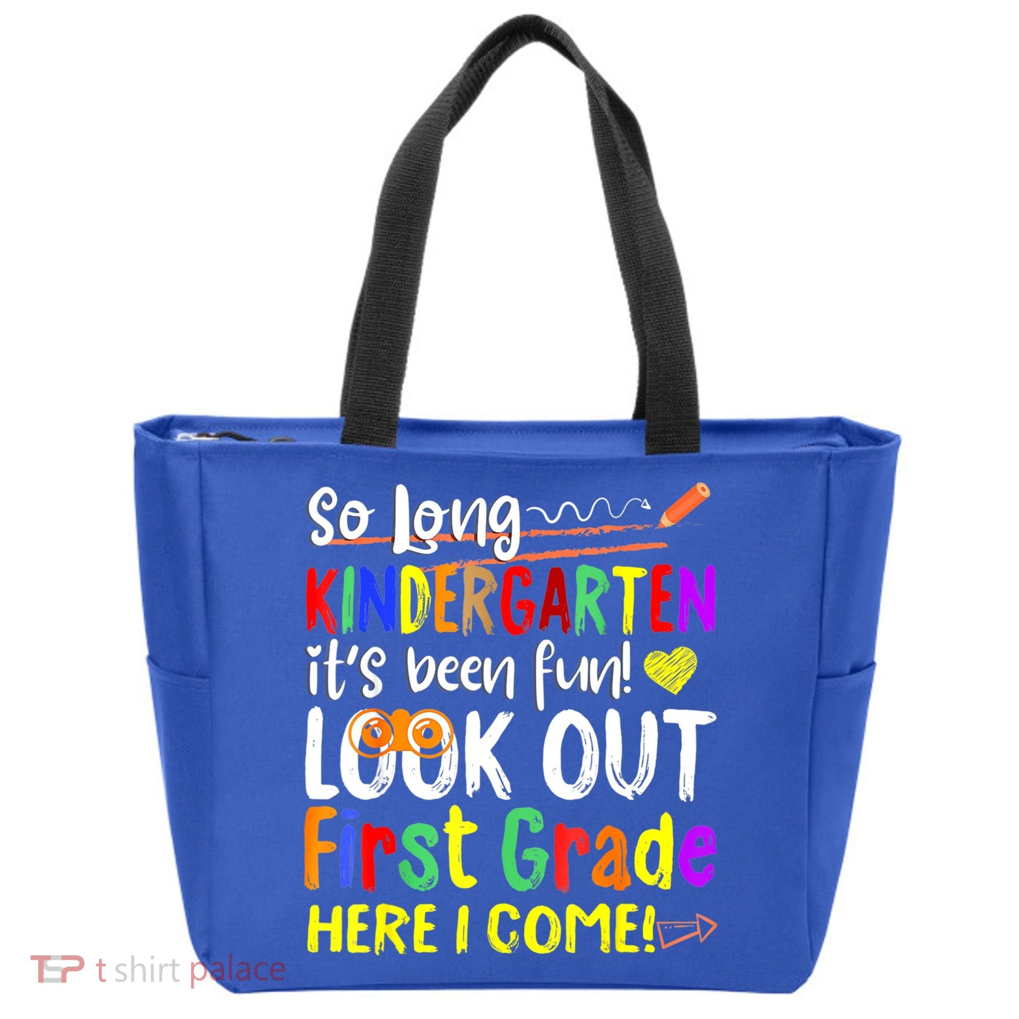 So Long Kindergarten Here I Come 1 Grade Graduation Fun Tote Bag
