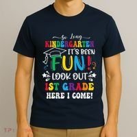 So Long Kindergarten 1st Grade Here I Come Graduation T-Shirt thumb 3
