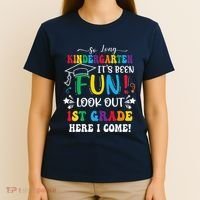 So Long Kindergarten 1st Grade Here I Come Graduation T-Shirt thumb 4