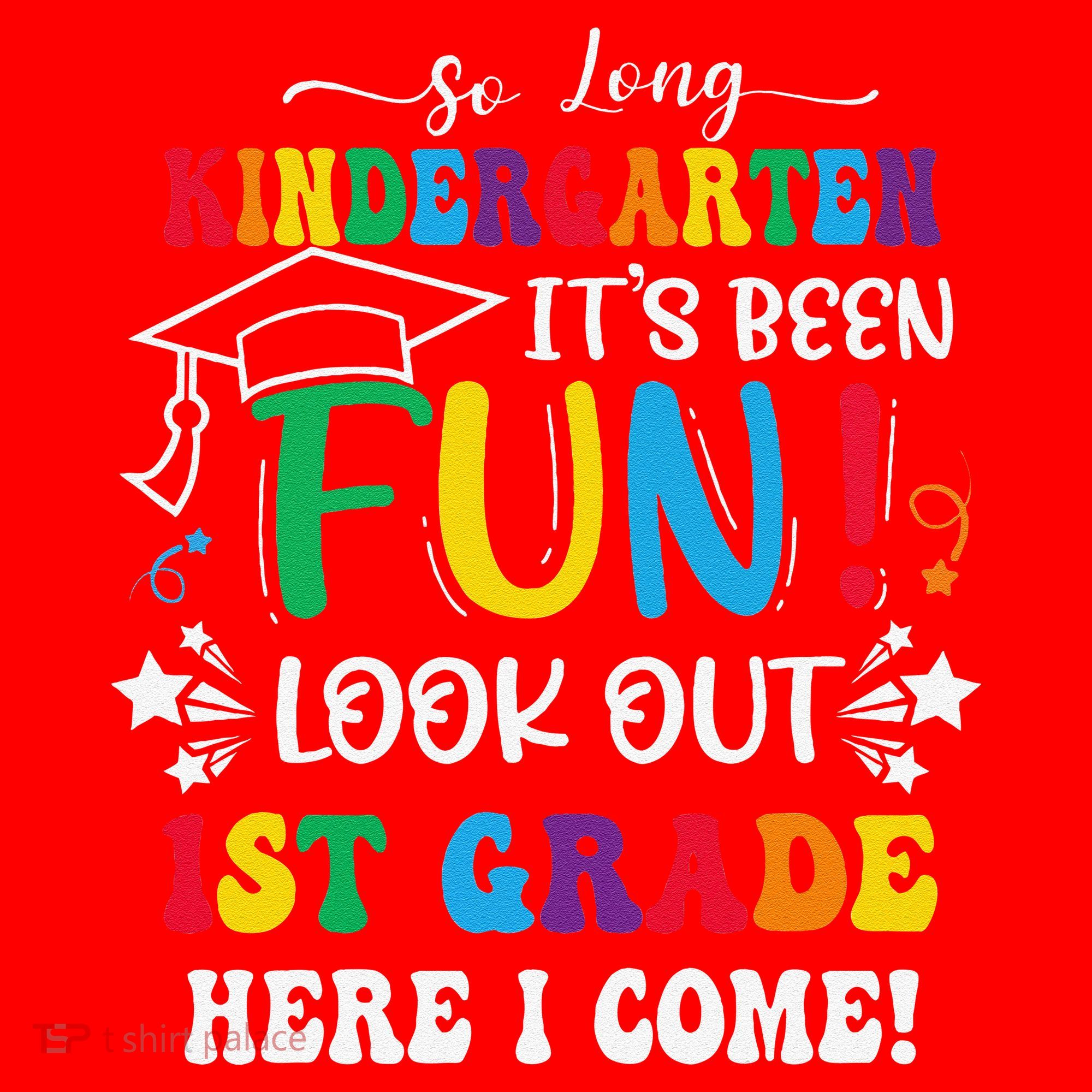 So Long Kindergarten 1st Grade Here I Come Graduation Santa Hat