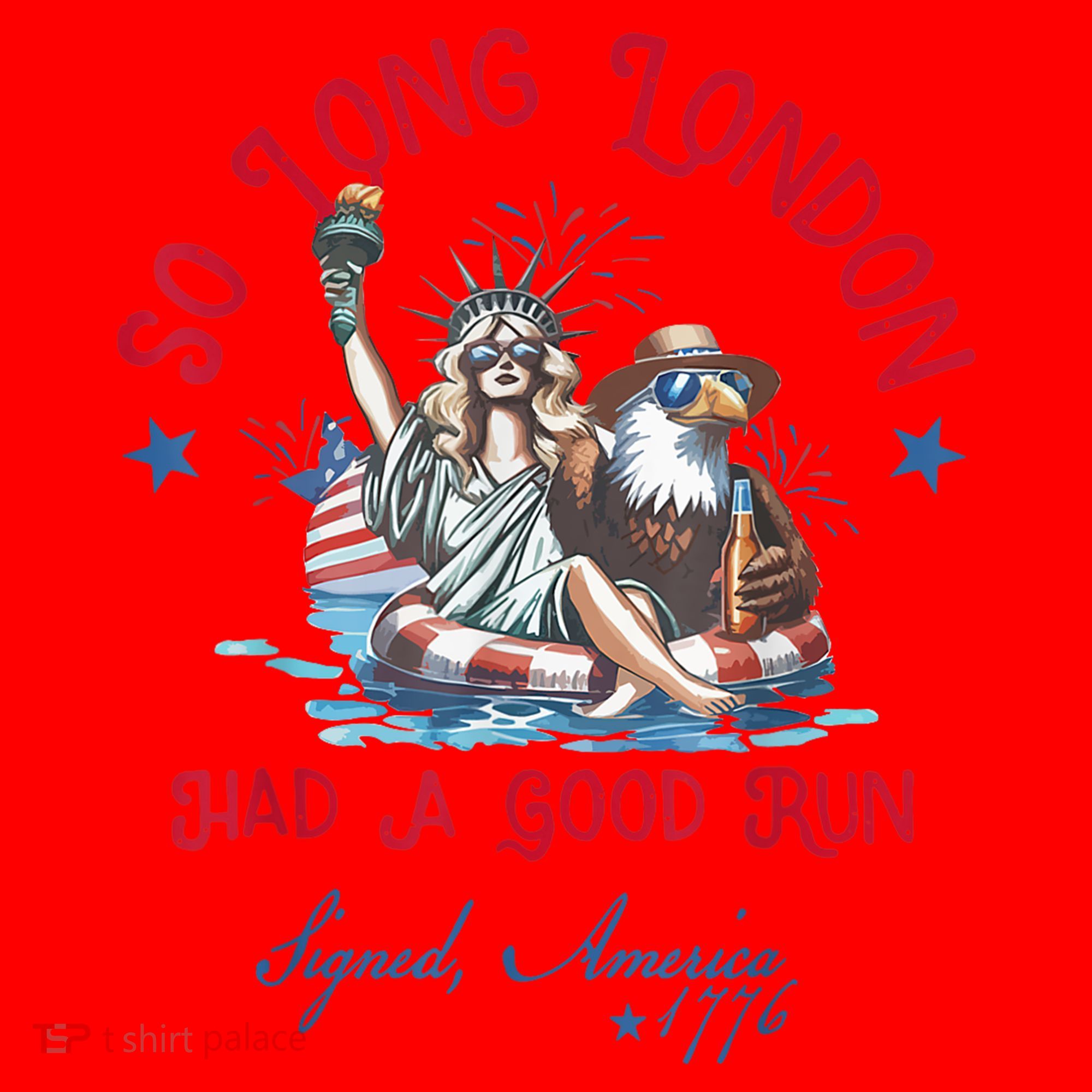 So Long London Had Good Run Funny Independence Day July 4th Santa Hat