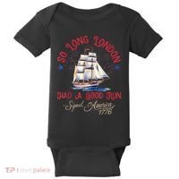 So Long London Had A Good Run Funny 4th Of July Baby Bodysuit thumb 0
