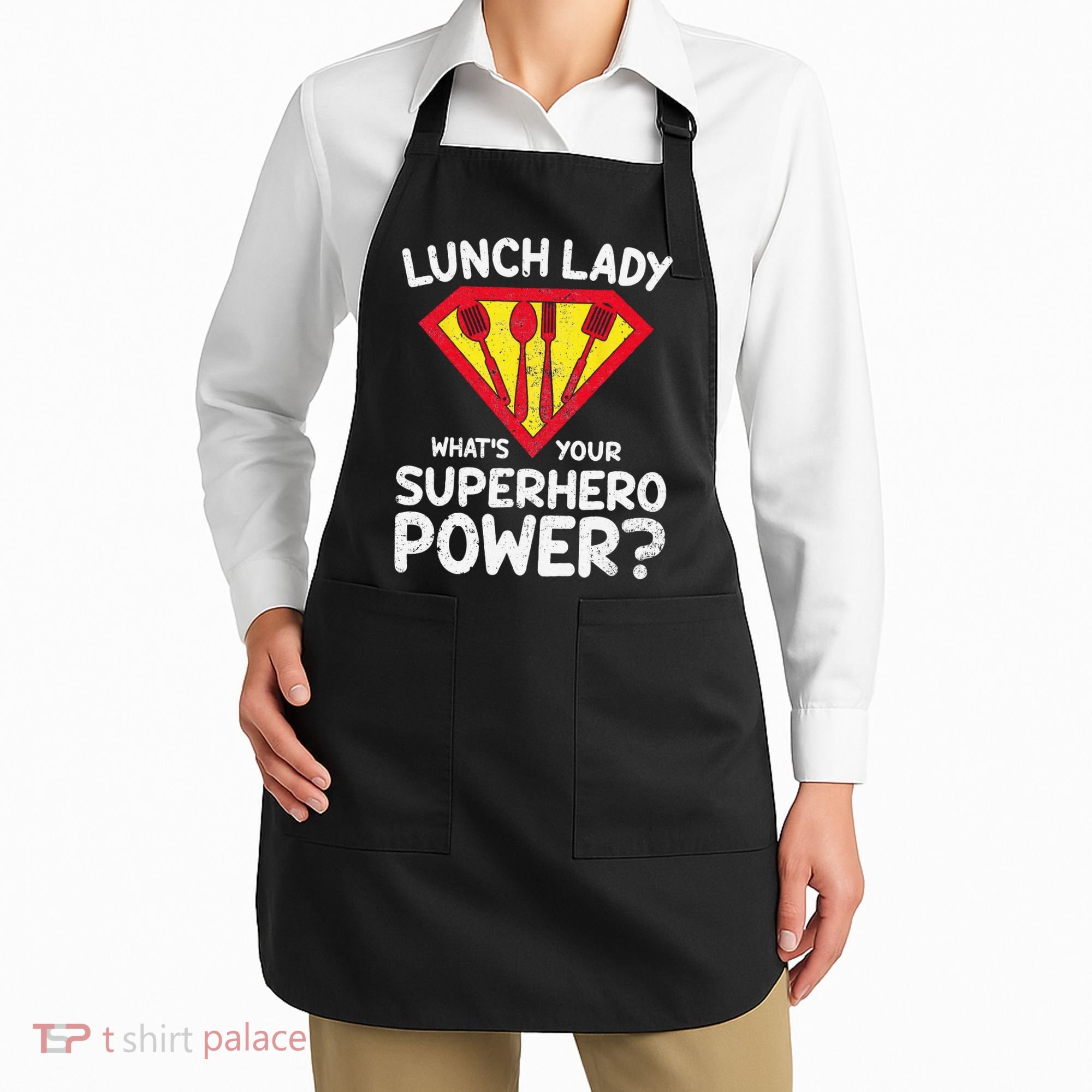 Superhero Lunch Lady Back to School Novelty Apron