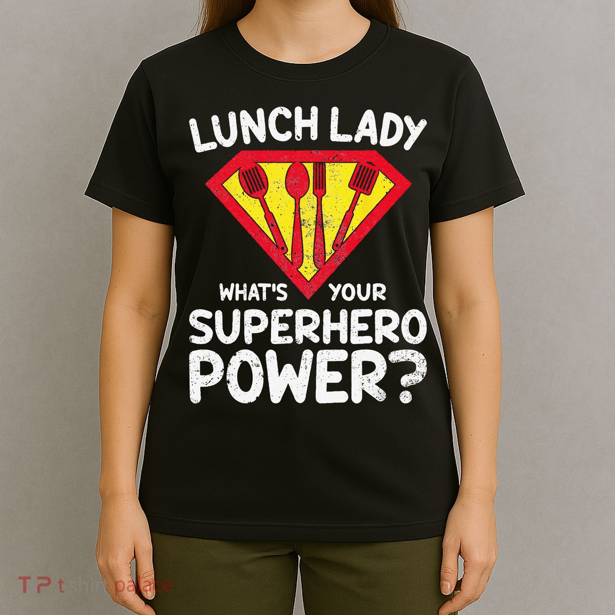 Superhero Lunch Lady Back to School Novelty T-Shirt