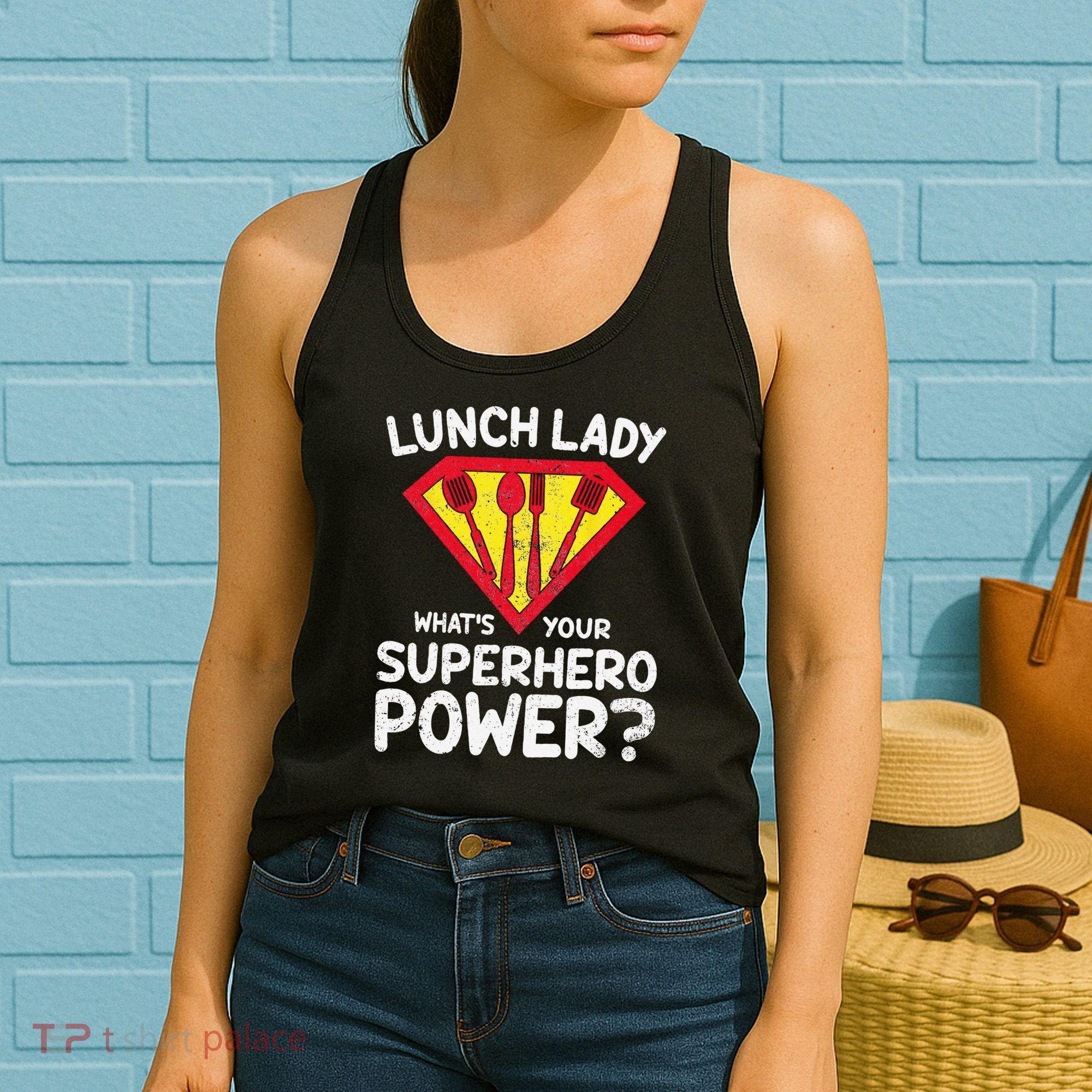 Superhero Lunch Lady Back to School Novelty Women's Tank Top