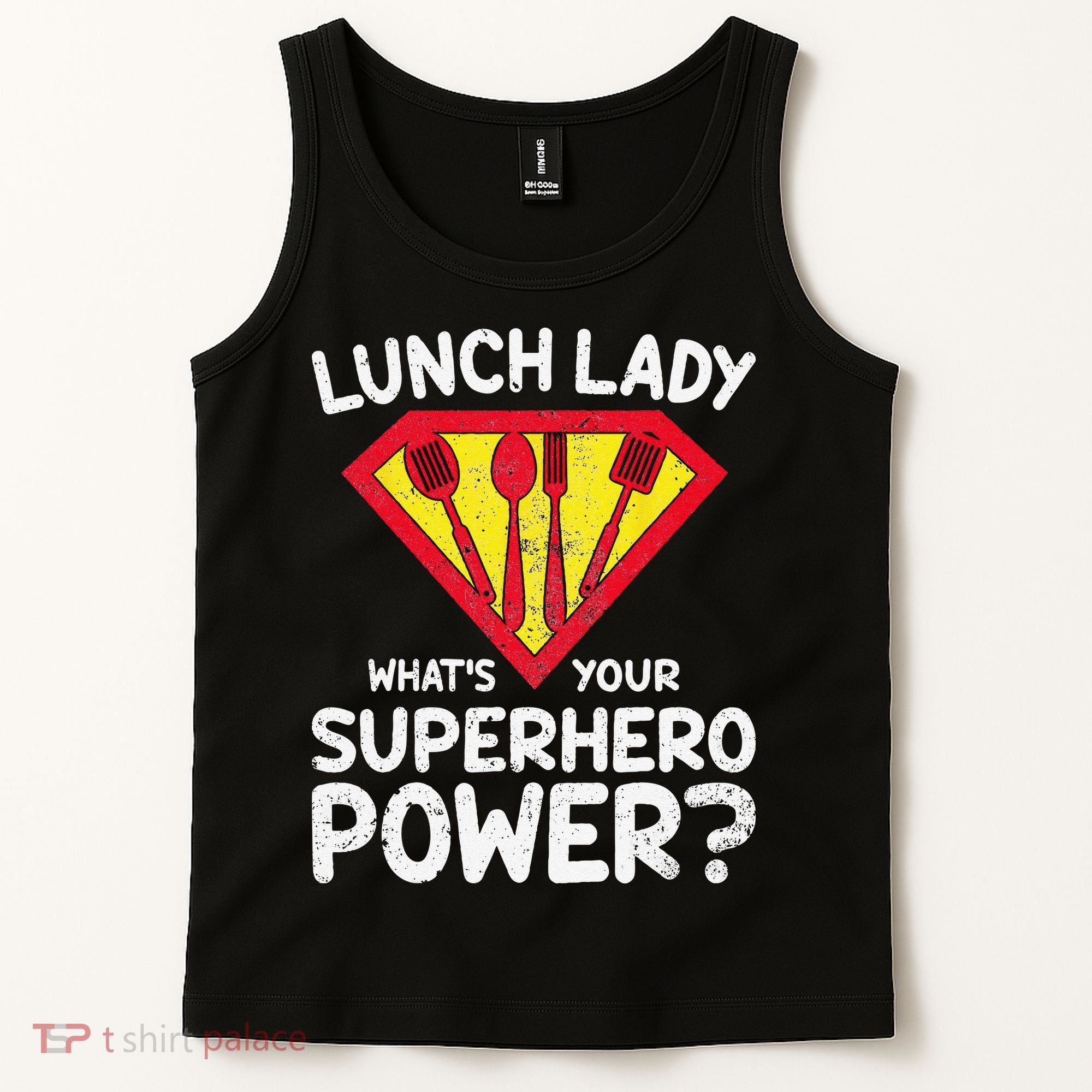 Superhero Lunch Lady Back to School Novelty Tank Top