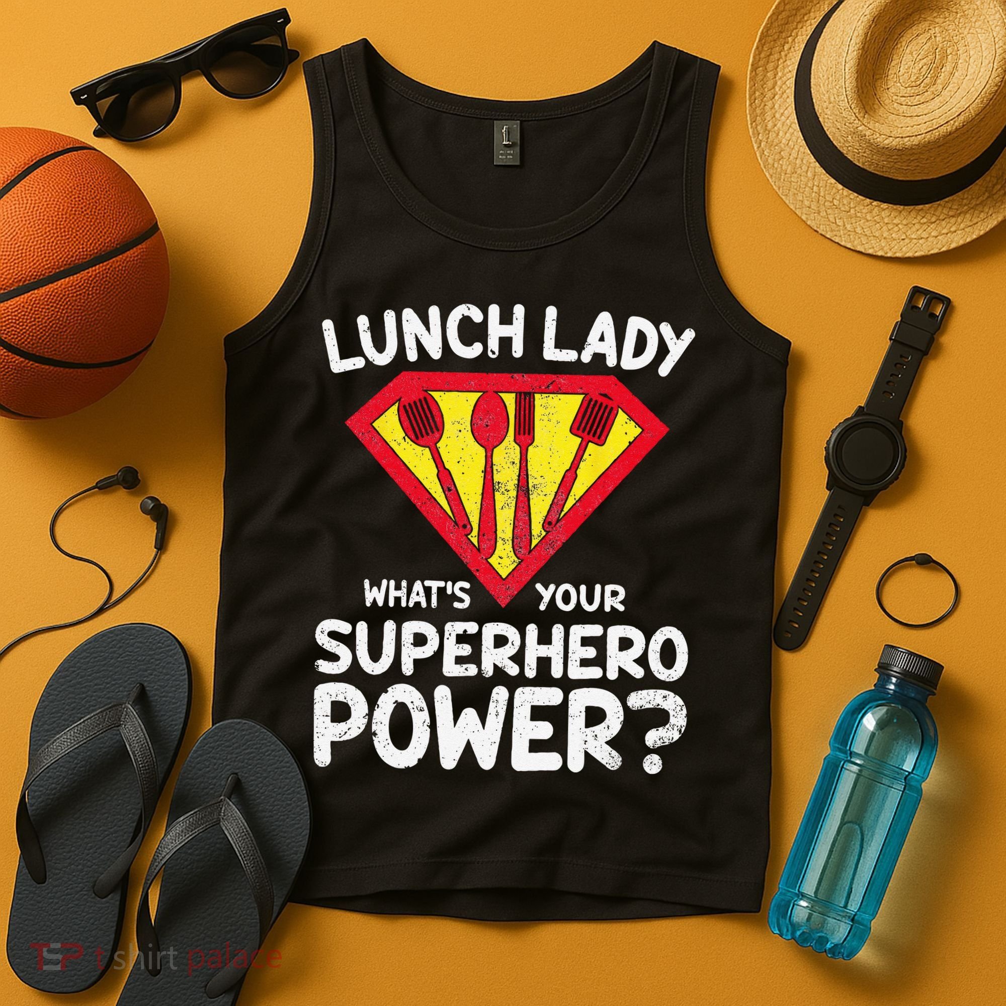 Superhero Lunch Lady Back to School Novelty Tank Top