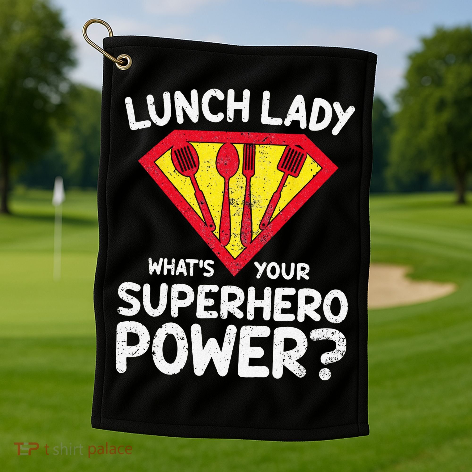 Superhero Lunch Lady Back to School Novelty Golf Towel