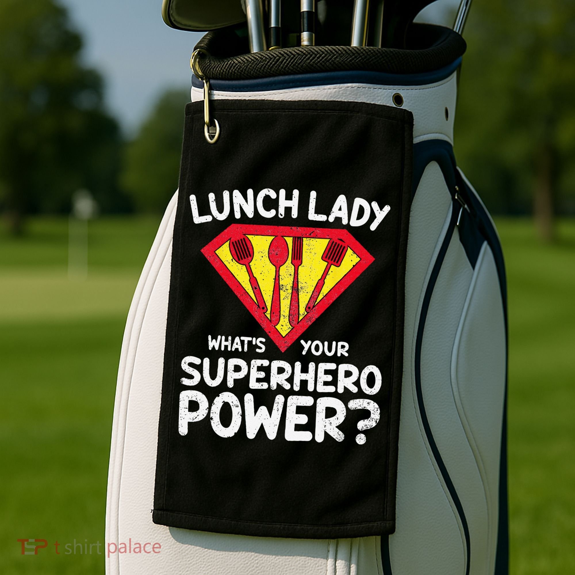 Superhero Lunch Lady Back to School Novelty Golf Towel