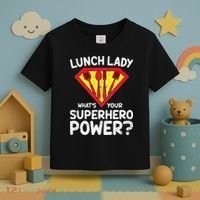 Superhero Lunch Lady Back to School Novelty Toddler T-Shirt thumb 3