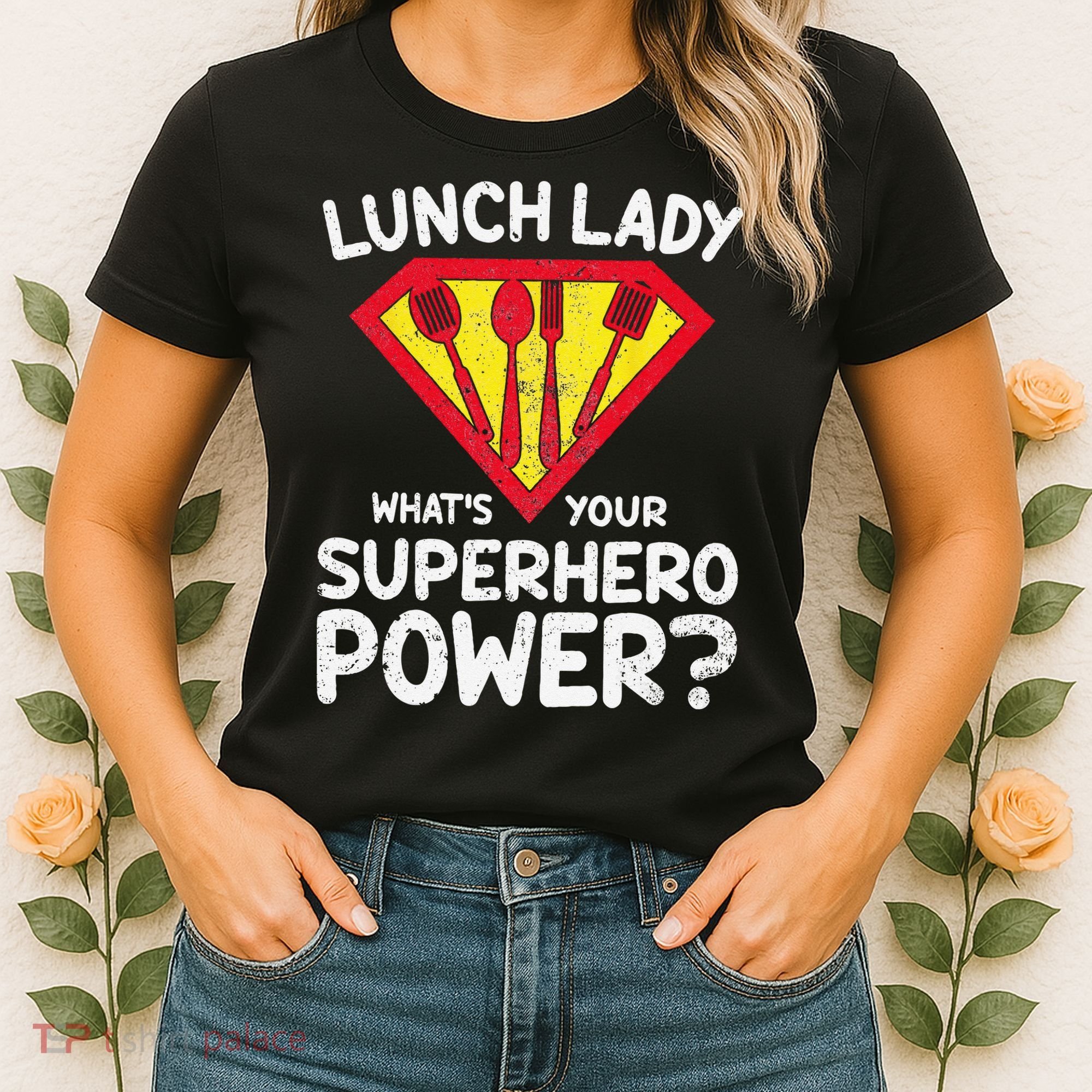 Superhero Lunch Lady Back to School Novelty Women's T-Shirt
