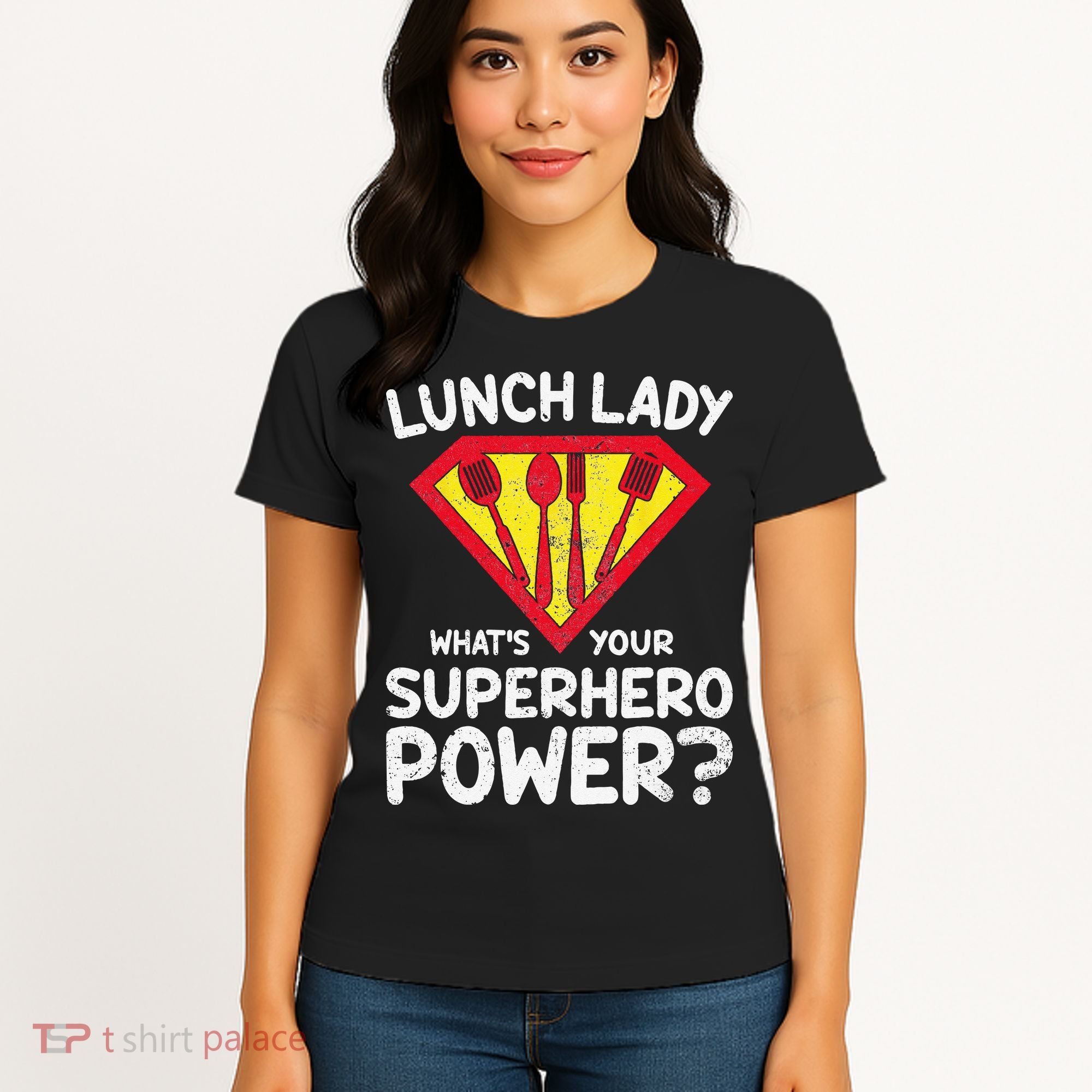 Superhero Lunch Lady Back to School Novelty Women's T-Shirt