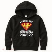 Superhero Lunch Lady Back to School Novelty Kids Hoodie thumb 0
