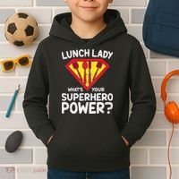 Superhero Lunch Lady Back to School Novelty Kids Hoodie thumb 2